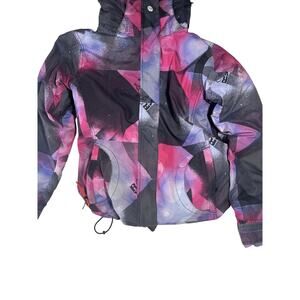 Roxy Jetty JK Winter Ski Jacket Womens S Pink Black Snowboard Ski- EUC